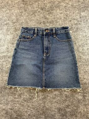 Aura Brands Dark Wash High Waisted Denim Skirt DDD